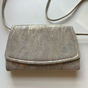 VTG Frenchy of California gold and silver shoulder bag purse